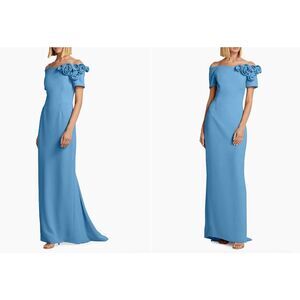 Catherine Regehr Blanche Off-The-Shoulder Gown in Periwinkle Size US8 $2600